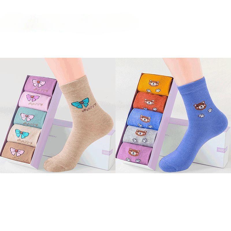 

Повседневные женские носки, носки с изображением животных из мультфильмов, носки с милым принтом, носки до щиколотки, забавные носки для девочек, дышащие носки средней длины 10 pairs хаки/синий