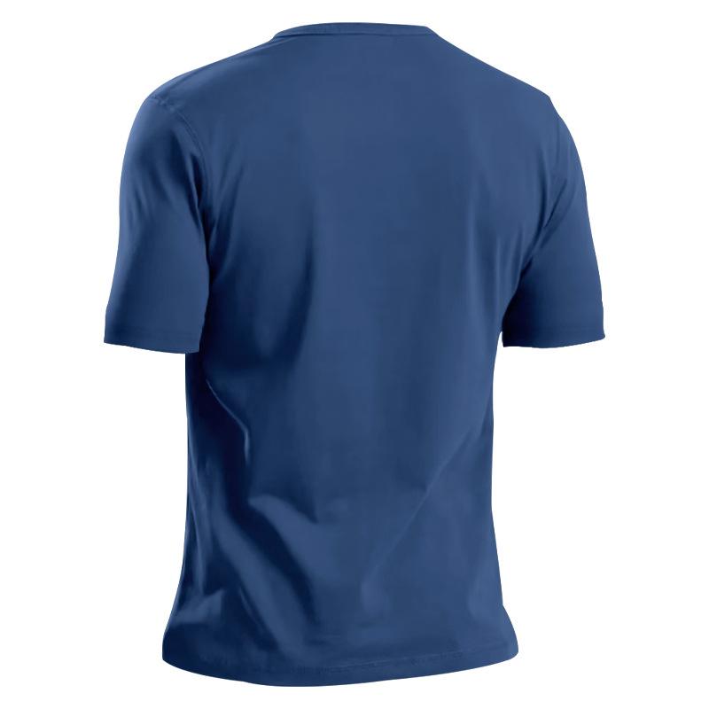 Summer Casual T-shirt Men's Fashion Trend Sports Slim Solid Color V-neck Pocket Men's Top