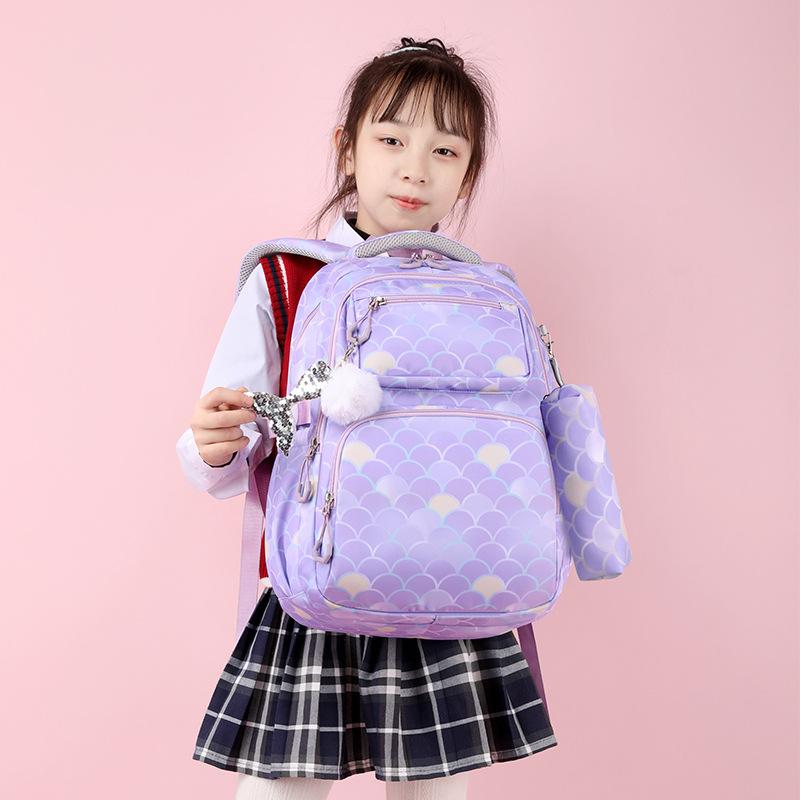 Schoolbag Unisex Kids Elementary School Children's Lightweight Three-Piece Set High Value Niche Women's School Backpack