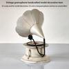 Grammofono Decorativo in Metallo Modello Nostalgico Espositore da Scaffale Scultura Fonografo Vintage Elementi Centrali Decorazioni per Soggiorno