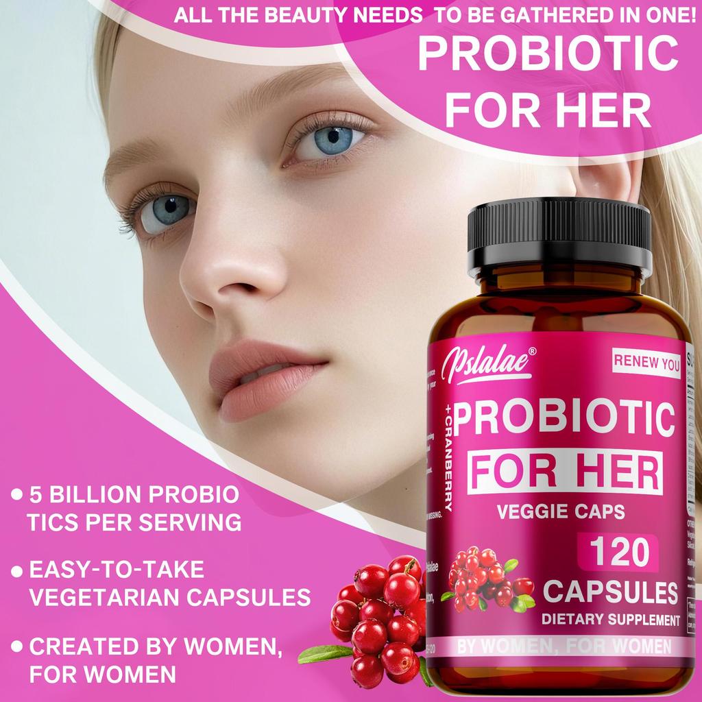 Pslalae - Probiotics & Cranberry Capsules - Health for the urinary, digestive, and immune systems