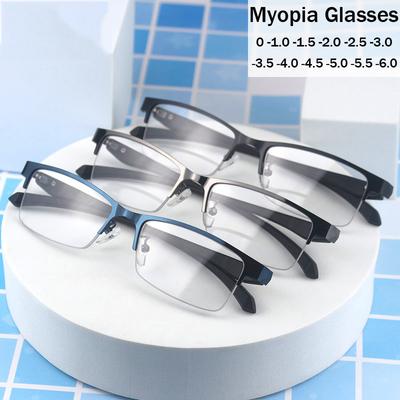 Hochwertige Myopiebrille für Damen und Herren, fertige optische Korrekturgläser für die Nahsicht, Dioptrien 0 bis -6,0, Vintage Minusbrille