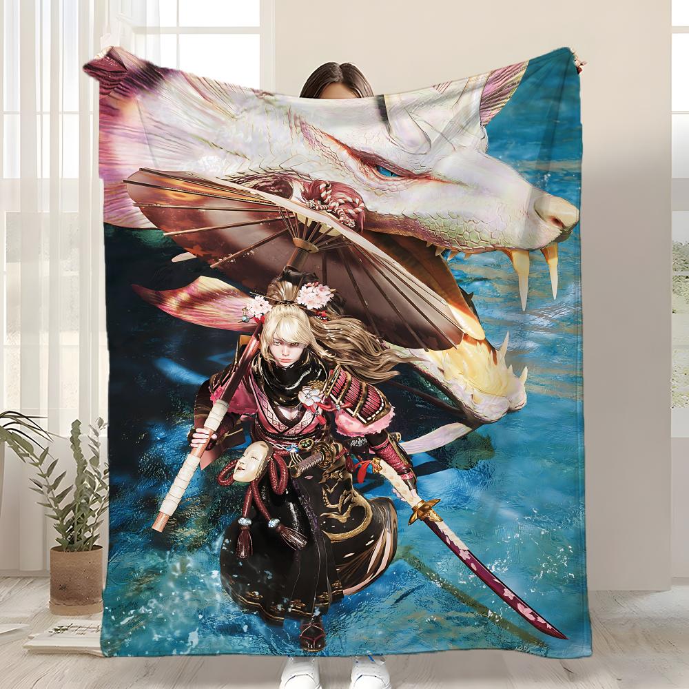 Heißes Spiel Monster Hunter Wilds Wurf Kinderfreundliche Flanell-Kuscheldecke Weich Warm Antistatisch Waschbar Ganzjährig