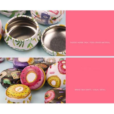 12Pcs Mini Elegant Flower Tin Box Diy Candle Jar Balm Round Empty Case Storage
