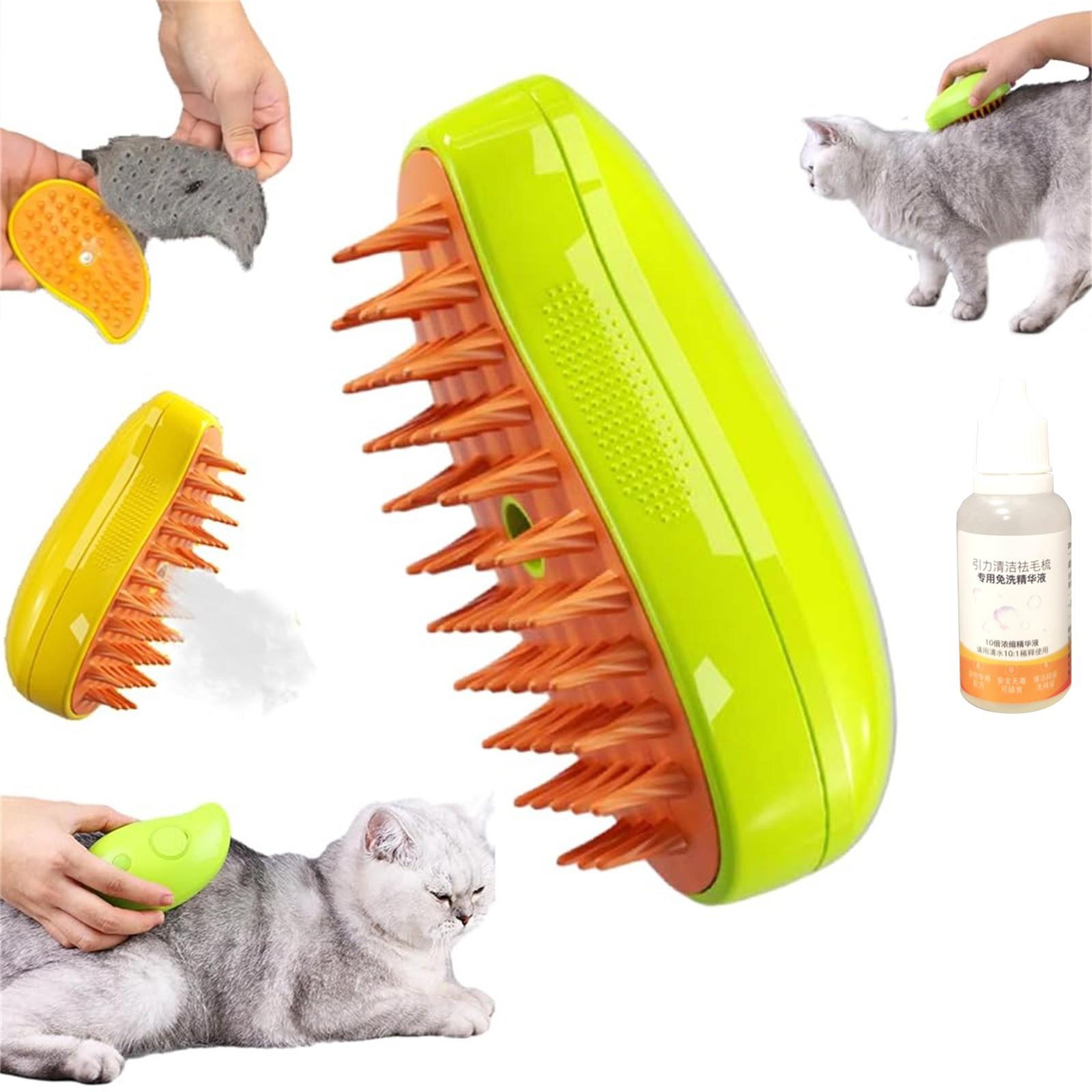 

Steamy Cat Brush - 3 в 1 Cat Steamy Brush, Самоочищающаяся паровая щетка для кошек, Cat Steamer Brush - 20 мл