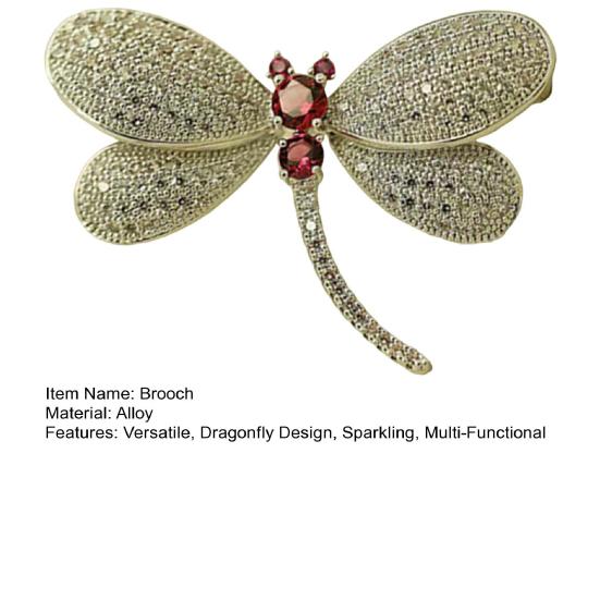 Strasslibellen-Brosche Legierung Libellen-Brosche Anstecknadel Funkelnde Reversnadel Mode-Outfit-Accessoire für Damen Kleider Hemden Mäntel