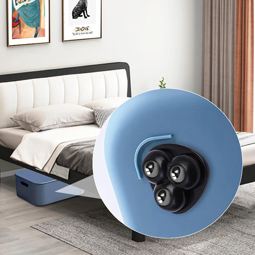 Self Adhesive Caster Mini Swivel Wheels Universal Stainless Steel Wheel 360° Rotation Pulley for Furniture Trash Can Bins