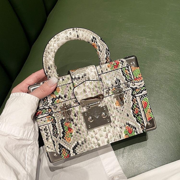 Geantă de mână de lux 2025 din piele naturală cu piele de șarpe - Stiluri cutie, de umăr și crossbody pentru femei