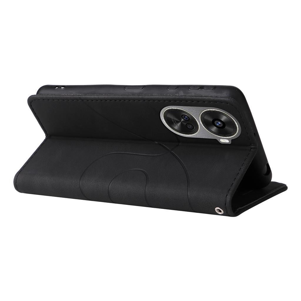 For Huawei nova 12 SE 4G/nova 11 SE Leather Case Wallet Stand Color Splicing Phone Cover
