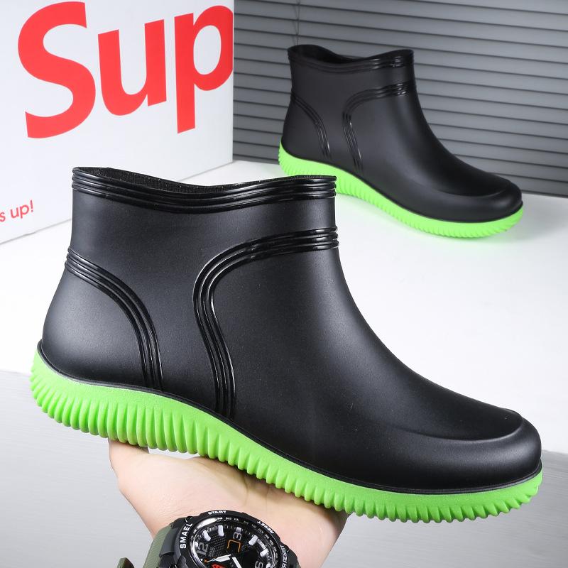 

Новые зимние мужские резиновые сапоги для отдыха на природе, короткие нескользящие водонепроницаемые бархатные теплые резиновые ботинки для мужчин, для кухни, работы, рыбалки, резиновые сапоги 45 зелёный