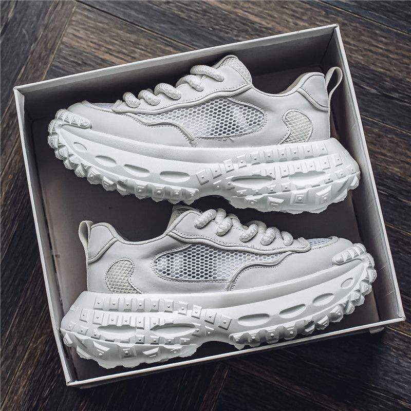

Fashion Men s Casual Shoe Fashion Outdoor 2025 Lace Up Platform Sneakers Comfort Running Shoes Men Training Shoes Zapatillas De Hombre 39 бежевый