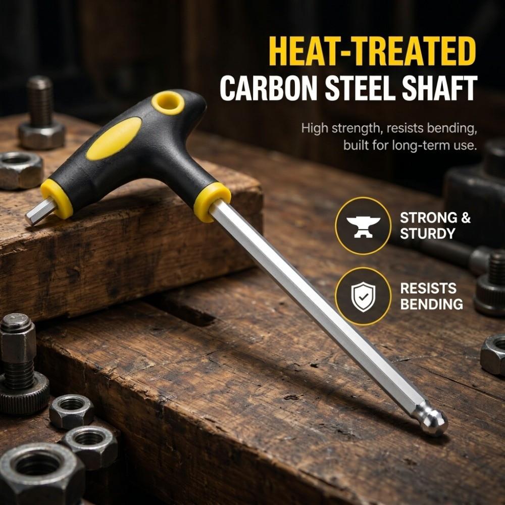 Ball End Tip Hex Key Wrench Magnetic Tip Allen Wrench Durable T Handle Wrench Bike Maintenance