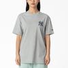 New Era MLB Hot Dog Letter Cartoon Print T-Shirt Unisex Tops Gray 12715375
