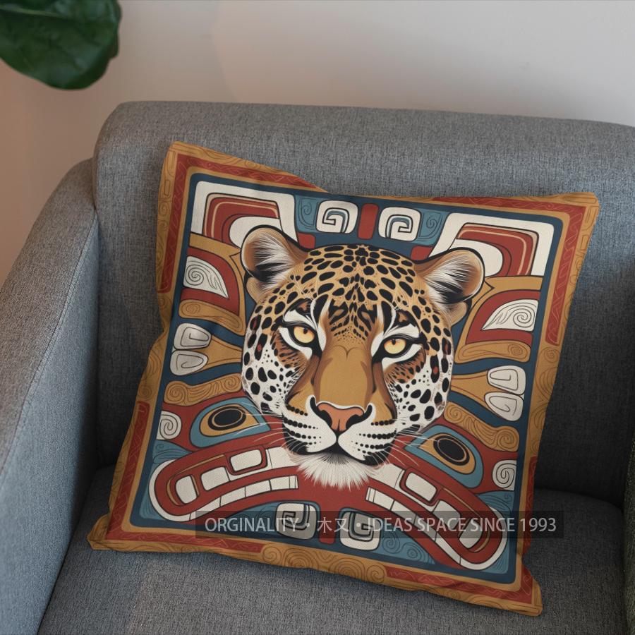 2D Colorful Leopard Pattern Decorative Pillow Cover Pattern Cushion Cover Suitable For Sofa Bedroom Car Pillow Cover