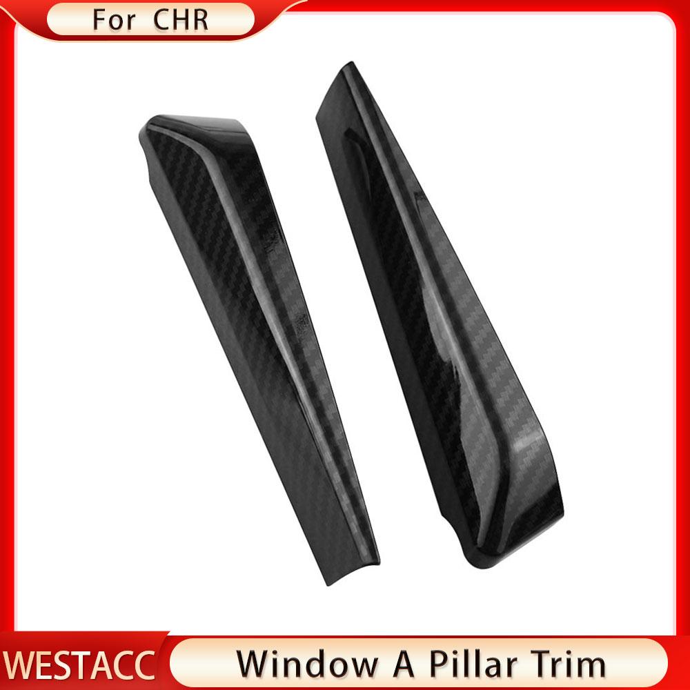 2Pcs Car Interior Door Window A Pillar Trim Sticker Decoration Cover for Toyota C-HR CHR 2016 2017 2018  
