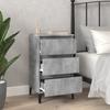 Nightstand Concrete Grey 40 X 35 X 70 Cm Engineered Wood