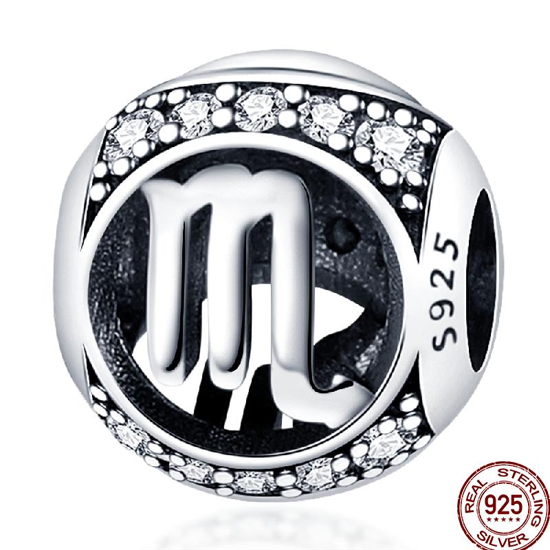 Copper 12 Constellation Series Charms Constellation Pendant Suitable For Pan Original Bracelet Diy Jewelry Gift