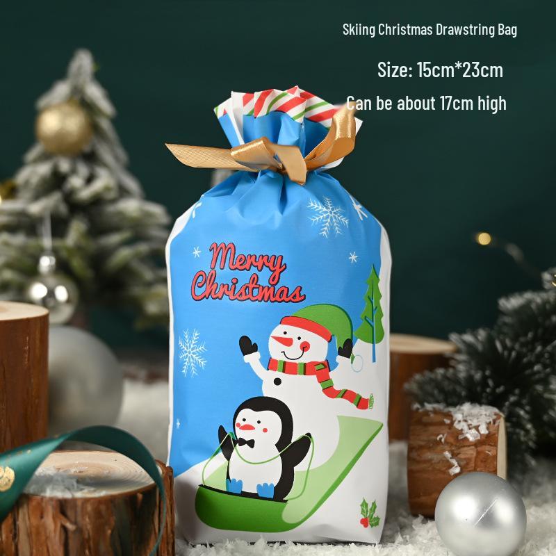 Christmas Gift Bag for Candy and Cookies - Kids' Drawstring Ribbon Bag