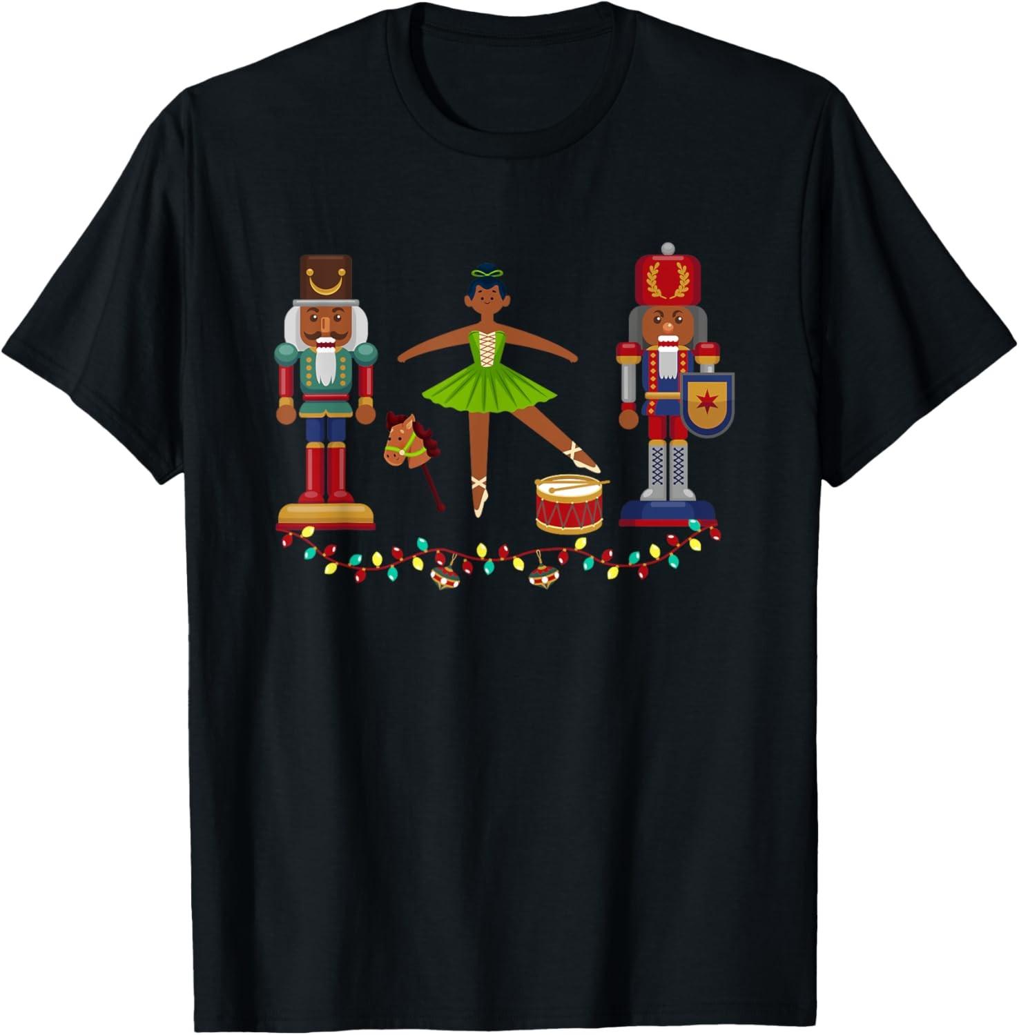 Funny African American Nutcracker Christmas Ballet Dancer T-Shirt XXXXL