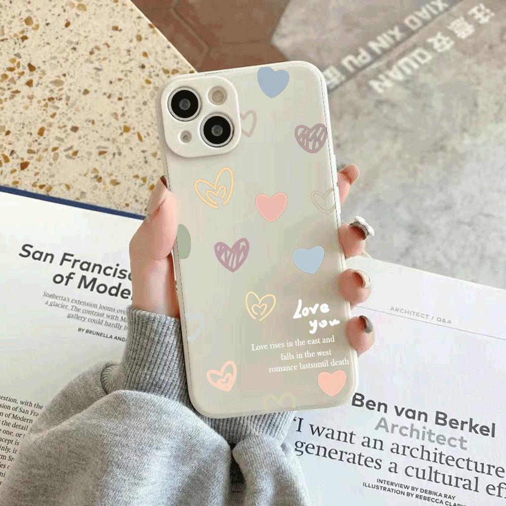 Graffiti Love Silicone Phone Case for IPhone 14 15 16 Plus for IPhone 13 14 15 12 11 16 Pro Max 12 Mini XS Max TPU Protect Cover