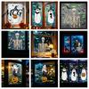 Double Sided Window Clings Halloween Glow-in-the-Dark Cling, Spooky Ghost Skeleton Glass Sticker, Home Decor Waterproof Static Decal for Holiday Party