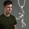 Moda Fisiculturista Músculo Pequeno Prata Homem Colar Masculino Fitness Tendência Hip Hop Longo Titânio Aço Pingente Acessórios