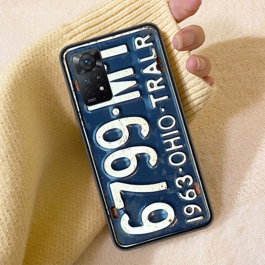License New York Plate Number Phone Case For Redmi Note 13 14 15 Pro Plus 12 13C 12C 15C 9 10 10C 9T 9C 9A TPU Soft Cover Clear