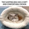Winter-Katzenschlafsack 360° warm, halbgeschlossen, weicher Plüsch, großer Katzensack, Katzenbett für Winter und Herbst