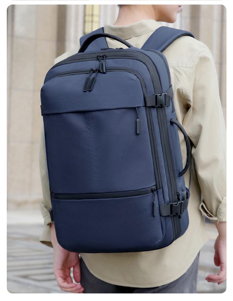 Expandable Fashion Backpack: High-Capacity Cross-Border Unisex Design for Business, Travel, and School