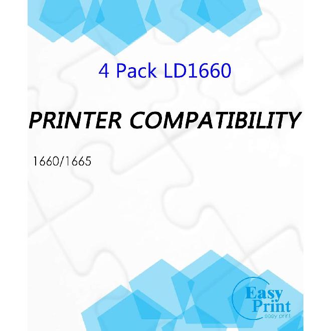 (4-Pack, B+C+M+Y) Compatible Toner Cartridge Replacement for Dell C1660 C1660W C1660cnw 1660 Printer, Sold by EasyPrint