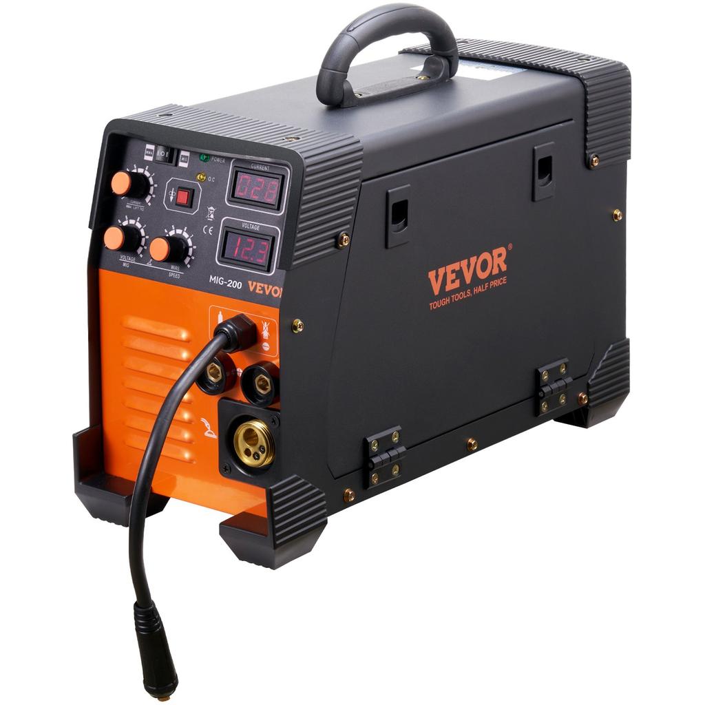 VEVOR MIG Welder 200 Amp MIG TIG Arc Welder 3 in 1 Welder Welding Machine 220V TIG Welder Lift ARC Welder MMA Stick IGBT DC Inverter Welder Digital