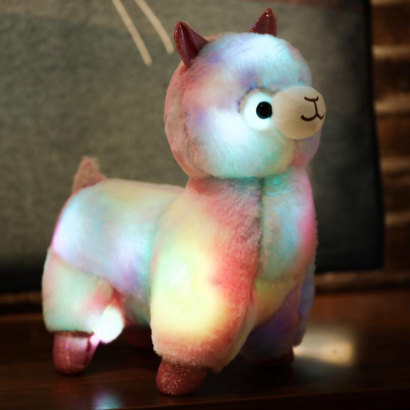 Colorful Luminous Rainbow Bear Doll Ribbon Luminous Bear Doll Children'S Led Light Collar