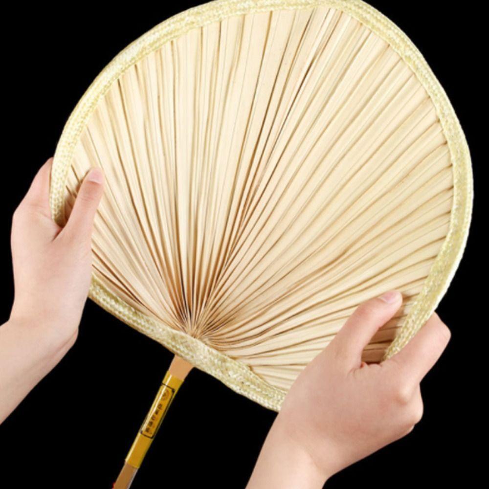 Portable Handmade Chinese Style Hand-woven Cooling Summer Hand Fan Straw Fan Palm-Leaf Fan Home Decoration