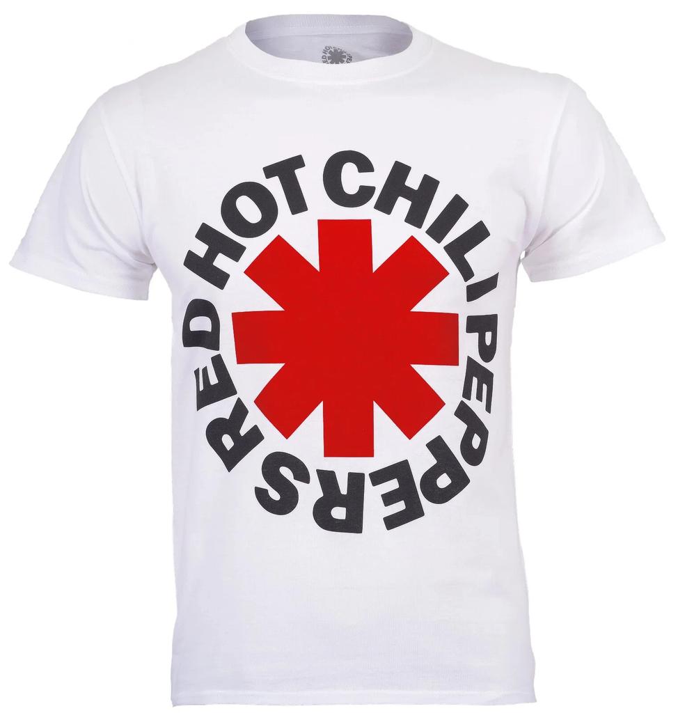 Maglietta Ufficiale Red Hot Chili Peppers Logo Asterisco Bianca RHCP Nuova S M L XL XXL