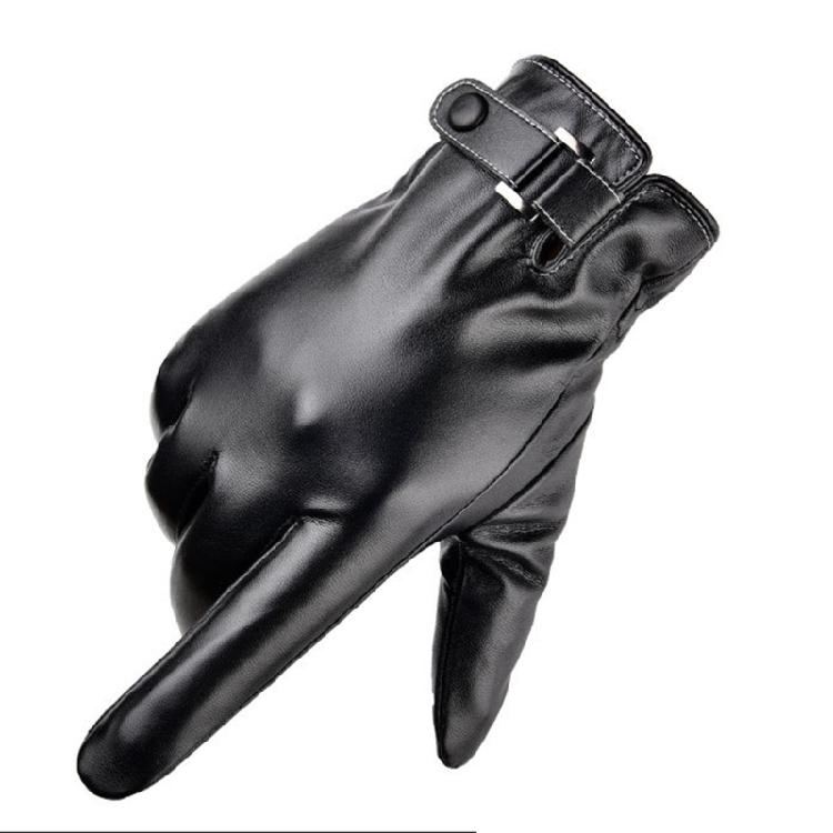 Leather Warm Gloves Full Finger Gloves Touchscreen Driving Fleece Lined Glove