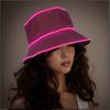 Solid Color Style Beach LED Cap Luminous Fisherman Hat El Wire Bucket Hats Glow In The Dark For Club Rave Party Wedding Props