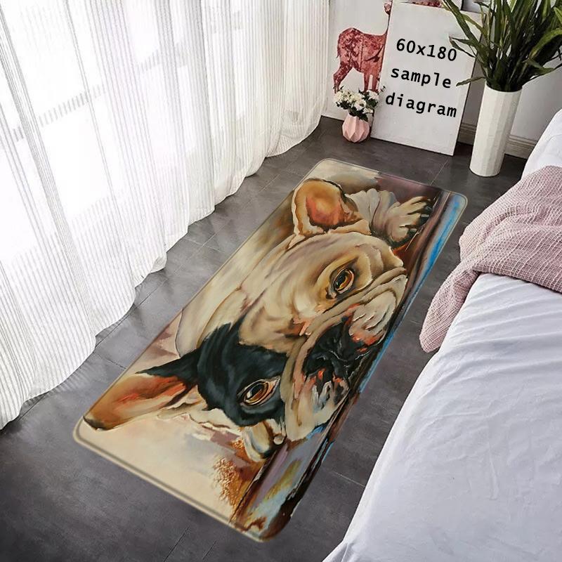 Door Mats Interior Foot Rug English Bulldog Welcome Floor Mat for Entryway Soft Hallway Carpet Kitchen Rugs Fluffy Home Decor