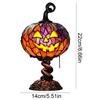 Halloween Magic Lamp Fade Resist Stained Glass Halloween Pumpkin Table Lamp Tabletop Ornament Lamps for Home Bedroom Living Room