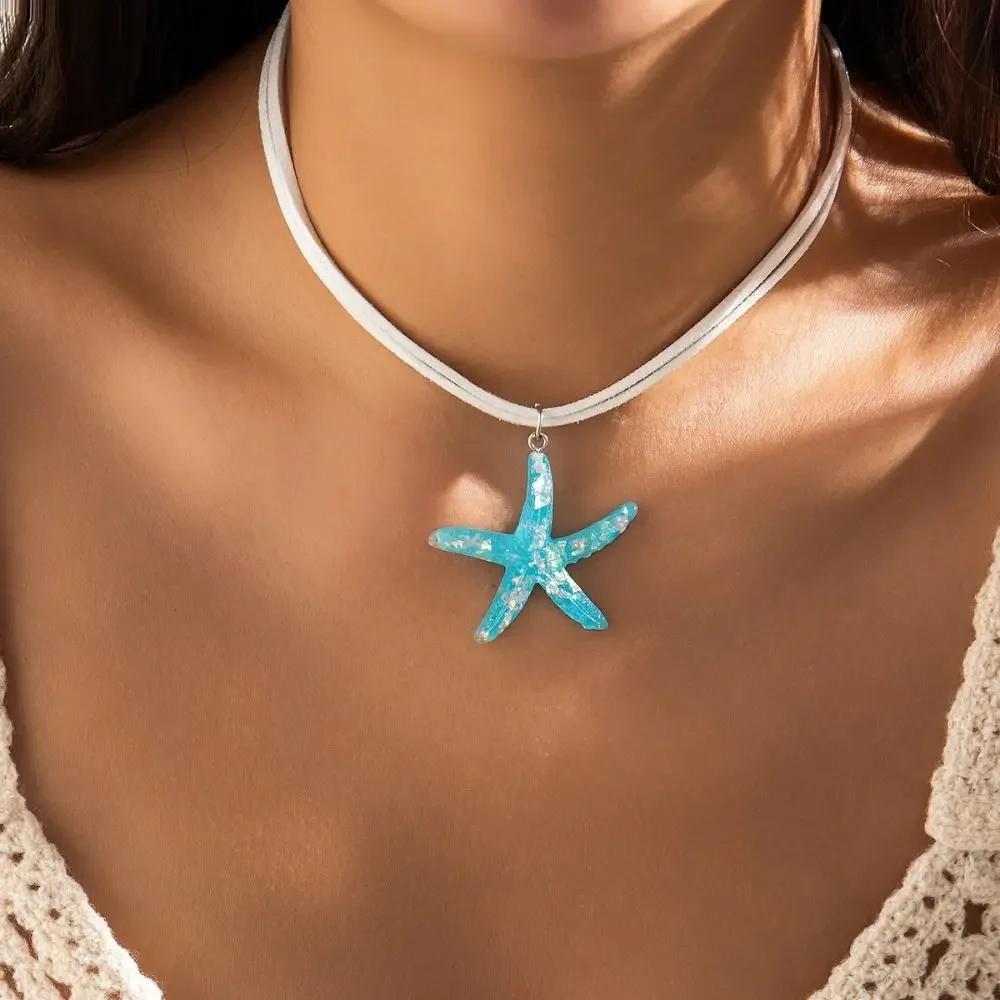 Fashion Pendant Conch Clavicle Chain Y2K Accessories Bohemian Style Starfish Necklace Gold Beach Choker Girls