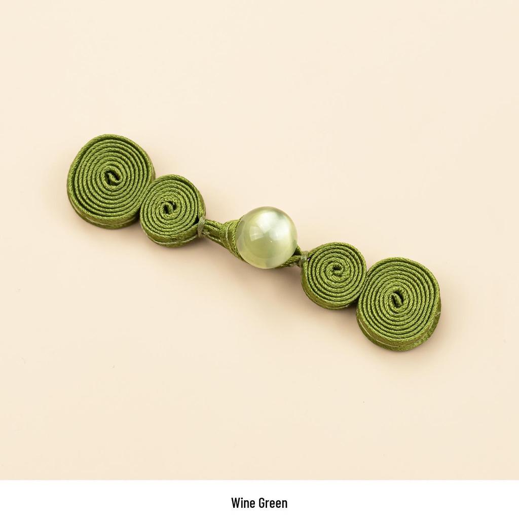 Hengmeihe Hand-Woven Cheongsam Jade Bead Gourd Buttons - Vintage Tang Suit Decorative Accessories