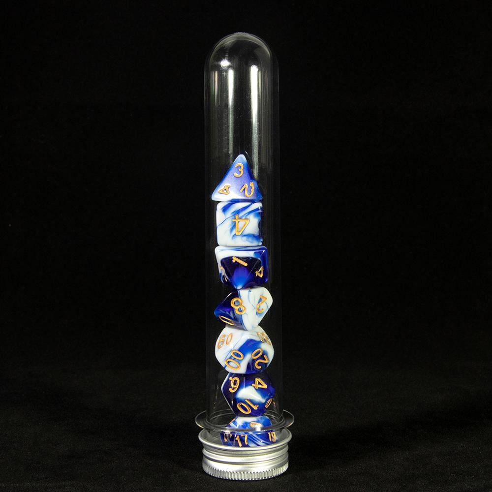 Multi-sided Digital DiceDND Game Dice 7pcs Polyhedral Double Colors Dice with Tube for RPG Board Game Party Supplies