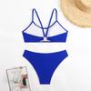 2025 European & American Solid Color Women's Sexy Bikini Swimwear - High-End Hot Spring Design