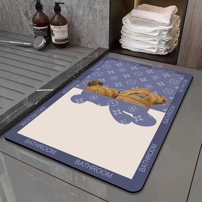 New Morandi Color Bathroom Doormat Balcony Floor Mat Modern Simple Bedroom Living Room Waterproof Leave-in Carpet