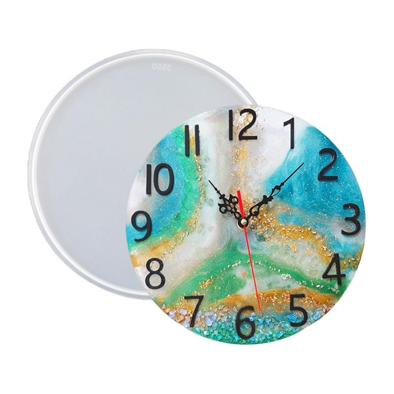 Clock Silicone Mold Clock Alarm Resin Mold Round Timer-Epoxy Casting Mold for DIY Resin Crafts Home Wall Decorations