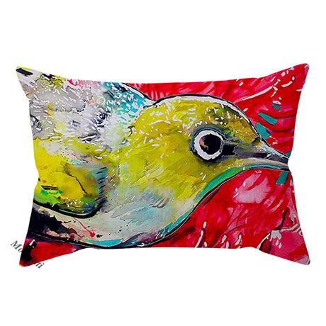 Nordic Bird Oil Painting Art Sofa Decoration Pillowcase Parrot Owl Animal Luxury Chair Cushion Cover Throw Pillow Case