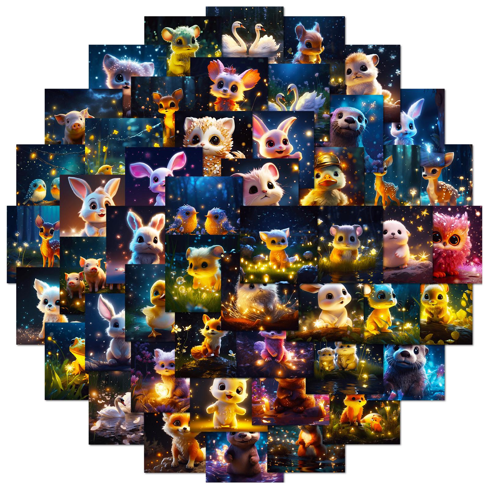 50 Cute Aesthetic Night Sky & Stars Cartoon Anime Stickers (50 Sheets) for Children