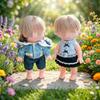 [Cloth Only] Fashion Clothes for 26cm Action Figure Doll,  Blue Hooded Windbreaker and Jeans Set.