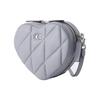 Coach Heart Quilted Leather Crossbody Bag Grey Silver Hardware Daily Party CE725-LHN19