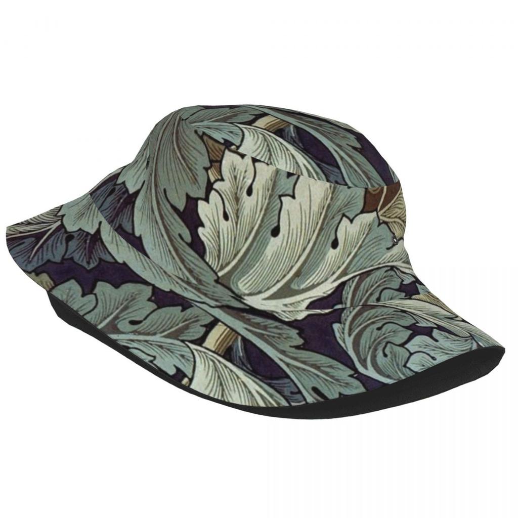 Acanthus By William Morris Bucket Hats for Unisex Women Printed Textile Pattern Summer Travel Beach Textile Pattern Fisherman Cap