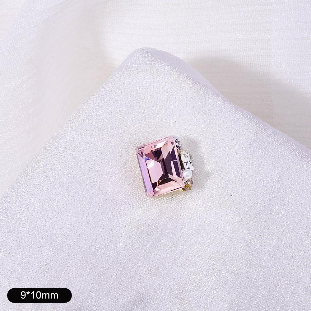 Nail Art Diamond Ball Stack Diamond Finished Nail Art Diamond Decoration Super Shiny Rectangle Right Angle Handmade Diamond Set With Pearl Decoration
